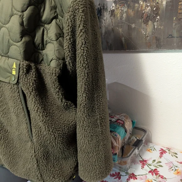 NWT Bass Outfit Olive Green Quilted Hooded Jacket - Picture 5 of 7